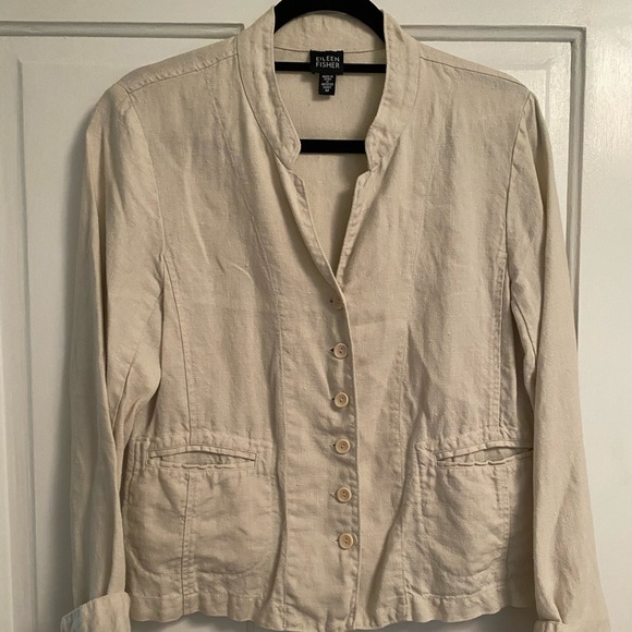 Eileen Fisher Jackets & Blazers - Eileen Fisher Irish Linen Flax Jacket Blazer M Eileen Fisher Jackets & Blazers - Eileen Fisher Irish Linen Flax Jacket Blazer M